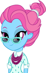 Size: 3001x4708 | Tagged: safe, artist:cloudy glow, artist:cloudyglow, imported from derpibooru, blue bobbin, human, equestria girls, the saddle row review, absurd resolution, clothes, equestria girls-ified, female, glasses, looking at you, simple background, smiling, solo, transparent background, vector