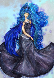 Size: 800x1148 | Tagged: safe, artist:mellorine91, imported from derpibooru, princess luna, human, female, humanized, solo, watermark