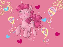 Size: 1200x900 | Tagged: safe, artist:solstjarn, imported from derpibooru, pinkie pie, earth pony, pony, cute, diapinkes, eyes closed, female, smiling, solo