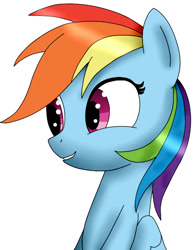 Size: 447x578 | Tagged: safe, artist:aneonart, imported from derpibooru, rainbow dash, pony, bust, female, portrait, simple background, solo, white background