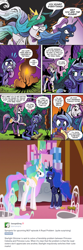 Size: 759x2280 | Tagged: safe, imported from derpibooru, princess celestia, princess luna, alicorn, pony, a royal problem, spoiler:comic, bitchlestia, female, mare, royal sisters fighting