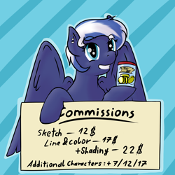 Size: 1450x1450 | Tagged: safe, artist:frecklesfanatic, imported from derpibooru, oc, oc only, oc:night sky, pegasus, pony, commission info, solo