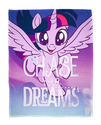 Size: 1217x1500 | Tagged: safe, imported from derpibooru, twilight sparkle, alicorn, pony, my little pony: the movie, blanket, chase your dreams, dream, happy, merchandise, twilight sparkle (alicorn)