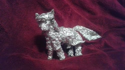 Size: 2560x1440 | Tagged: safe, artist:thefoilguy, imported from derpibooru, maud pie, pony, aluminum, foil, irl, photo, sculpture, solo, traditional art