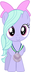 Size: 1489x3360 | Tagged: safe, artist:bluemeganium, imported from derpibooru, flitter, pony, parental glideance, bow, competition, cute, female, filly, flitterbetes, medal, simple background, solo, transparent background, vector, younger