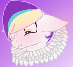 Size: 934x853 | Tagged: safe, artist:pencil--stroke, imported from derpibooru, oc, oc only, oc:harmony, pony, clothes, collar, gradient background, ruff (clothing), solo