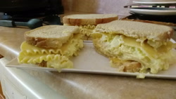 Size: 3264x1840 | Tagged: safe, imported from derpibooru, pony, parental glideance, defictionalization, food, irl, pasta and potato sandwich on sourdough, photo, sandwich