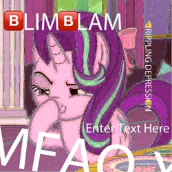 Size: 600x600 | Tagged: safe, edit, edited screencap, imported from derpibooru, screencap, starlight glimmer, pony, unicorn, black twitter, boop, crippling depression, dank memes, deep fried, deep fried meme, emoji, exploitable meme, female, glimglam, glimmerposting, lens flare, lidded eyes, mare, meme, needs more jpeg, self-boop, shitposting, smiling, solo, 🅱, 🅱lim 🅱lam