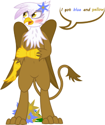 Size: 3136x3740 | Tagged: safe, artist:plone, imported from derpibooru, gilda, griffon, pony, bipedal, blushing, lemme smash, meme, simple background, transparent background