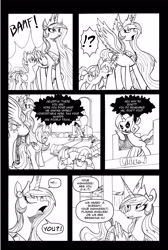 Size: 3309x4929 | Tagged: safe, artist:leon-z, imported from derpibooru, lord tirek, princess celestia, trixie, oc, oc:thunderbolt, alicorn, pony, comic:returns endings & beginnings, absurd resolution, comic, female, mare, possessed