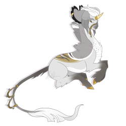 Size: 1024x1024 | Tagged: safe, artist:rannarbananar, deleted from derpibooru, imported from derpibooru, oc, oc only, original species, leonine tail, solo, wildling unicorn