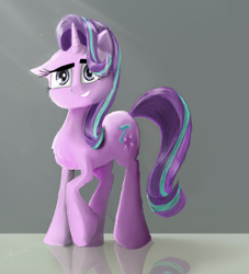 Size: 2112x2321 | Tagged: safe, artist:chopsticks, imported from derpibooru, starlight glimmer, pony, unicorn, female, gradient background, mare, reflection, solo