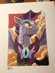 Size: 900x1200 | Tagged: safe, artist:tonyfleecs, imported from derpibooru, bat pony, pony, armor, male, marker drawing, night guard, solo, stallion, traditional art