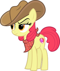 Size: 5063x6000 | Tagged: safe, artist:magister39, imported from derpibooru, apple bloom, earth pony, pony, absurd resolution, adorabloom, bandana, cowboy hat, cute, female, hat, mare, older, simple background, solo, teenage apple bloom, teenager, the cmc's cutie marks, transparent background