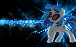 Size: 1920x1200 | Tagged: safe, artist:korikian, artist:vexx3, edit, imported from derpibooru, dj pon-3, vinyl scratch, pony, unicorn, female, glasses, mare, solo, text, vector, wallpaper, wallpaper edit