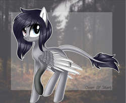 Size: 1500x1228 | Tagged: safe, artist:queenofsilvers, imported from derpibooru, oc, oc only, pony, gradient hooves, heterochromia, leonine tail, solo