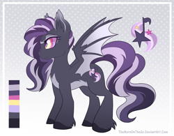 Size: 1000x780 | Tagged: safe, artist:thenornonthego, imported from derpibooru, oc, oc only, oc:obsidian song, bat pony, pony, reference sheet, solo