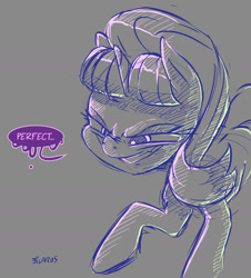 Size: 1280x1413 | Tagged: safe, artist:dilarus, deleted from derpibooru, imported from derpibooru, starlight glimmer, pony, unicorn, dialogue, sketch, solo