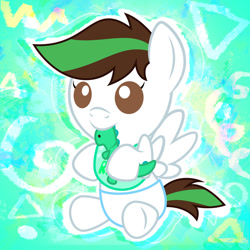 Size: 1000x1000 | Tagged: safe, artist:kibbie, artist:kibbiethegreat, imported from derpibooru, oc, oc only, pegasus, pony, adorable face, baby, baby pony, cute, diaper, foal, male, sitting, smiling, solo, spread wings, stallion, underhoof, wings