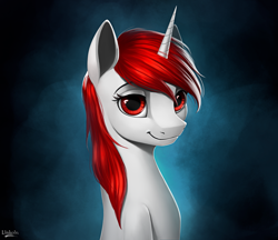 Size: 1600x1385 | Tagged: safe, artist:l1nkoln, imported from derpibooru, oc, oc only, oc:waves, pony, unicorn, female, looking at you, mare, smiling, solo