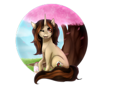 Size: 1400x1020 | Tagged: safe, artist:lou1911, imported from derpibooru, oc, oc only, oc:melany, pony, unicorn, female, mare, one eye closed, simple background, solo, transparent background, wink