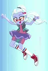 Size: 422x633 | Tagged: safe, imported from derpibooru, screencap, sugarcoat, dance magic, equestria girls, spoiler:eqg specials, clothes, converse, cropped, cute, female, glasses, open mouth, shoes, skirt, smiling, sneakers, socks, solo, sugarcoat tutu, sugarcute, tutu, when she smiles, wristband