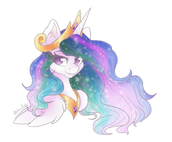 Size: 1024x844 | Tagged: safe, artist:snowdeer97, imported from derpibooru, princess celestia, alicorn, pony, bust, crown, female, jewelry, mare, peytral, portrait, regalia, simple background, solo, transparent background