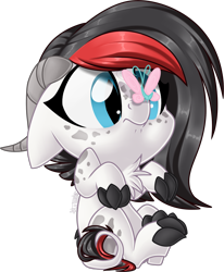 Size: 1579x1916 | Tagged: safe, artist:kellythedrawinguni, imported from derpibooru, oc, oc only, oc:fay, butterfly, dracony, hybrid, chibi, cute, female, simple background, solo, transparent background