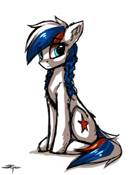Size: 900x1200 | Tagged: source needed, safe, artist:setharu, imported from derpibooru, oc, oc only, oc:marussia, pony, nation ponies, russia, simple background, sitting, solo, white background, wip