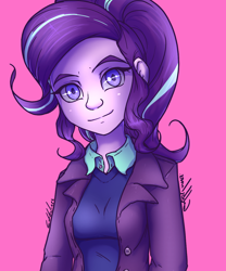 Size: 1000x1200 | Tagged: safe, artist:gabbslines, imported from derpibooru, starlight glimmer, equestria girls, clothes, cute, female, looking at you, signature, simple background, solo