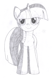 Size: 1144x1688 | Tagged: safe, artist:aafh, imported from derpibooru, twilight sparkle, pony, unicorn, female, monochrome, solo, traditional art