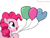 Size: 1300x1000 | Tagged: safe, artist:graytyphoon, imported from derpibooru, pinkie pie, earth pony, pony, balloon, cute, diapinkes, female, hoof hold, mare, open mouth, simple background, smiling, solo, that pony sure does love balloons, white background