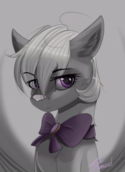 Size: 1570x2160 | Tagged: safe, artist:the---sound, imported from derpibooru, oc, oc only, earth pony, pony, bowtie, bust, female, mare, solo