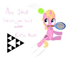 Size: 1000x800 | Tagged: safe, artist:mightyshockwave, imported from derpibooru, oc, oc only, oc:ace shot, pony, female, filly, leaping, sierpinski triangle, simple background, solo, tennis, tennis ball, tennis racket