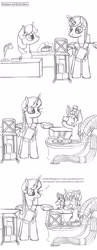 Size: 1006x2581 | Tagged: safe, artist:dsb71013, imported from derpibooru, oc, oc only, oc:amber spark, pony, comic, goggles, magic, monochrome, telekinesis