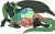 Size: 1588x973 | Tagged: safe, artist:nsfwbonbon, imported from derpibooru, oc, oc only, oc:boundless, alicorn, pony, fallout equestria, alicorn oc, artificial alicorn, clothes, dress, fanfic, fanfic art, female, green alicorn (fo:e), hooves, horn, lying down, mare, on side, patchwork, pigtails, ponytails, pregnant, ripping clothes, side, simple background, solo, tight clothing, twintails, white background, wings
