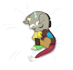 Size: 1287x1240 | Tagged: safe, artist:godoffury, artist:punzil504, imported from derpibooru, discord, baby, baby discord, baby draconequus, cute, discute, male, pillow, simple background, sleeping, solo, transparent background