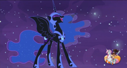 Size: 1366x732 | Tagged: safe, imported from derpibooru, screencap, nightmare moon, pony, a royal problem, corrupted, evil, female, mare, solo