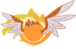 Size: 2816x1832 | Tagged: safe, artist:nstone53, imported from derpibooru, daybreaker, pony, a royal problem, crown, food, inanimate tf, jewelry, orange, orangified, regalia, simple background, solo, transformation, transparent background, vector, wat