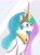 Size: 2048x2732 | Tagged: safe, artist:justsomepainter11, imported from derpibooru, princess celestia, alicorn, pony, a royal problem, crumbs, female, gritted teeth, mare, scene interpretation, show accurate, solo, wide eyes