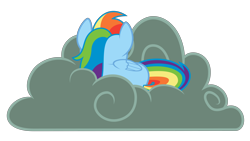 Size: 8000x4500 | Tagged: safe, artist:spitfire8520, imported from derpibooru, rainbow dash, pegasus, pony, testing testing 1-2-3, .svg available, absurd resolution, cloud, curled up, female, lying on a cloud, mare, on a cloud, simple background, sleeping, solo, transparent background, vector, wings