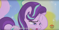 Size: 1920x970 | Tagged: safe, imported from derpibooru, screencap, starlight glimmer, pony, a royal problem, meme, youtube caption