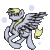Size: 150x150 | Tagged: safe, artist:stereo-of-the-heart, imported from derpibooru, derpy hooves, pony, animated, female, gif, pixel art, simple background, solo, transparent background