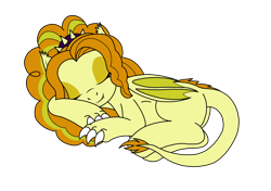 Size: 1918x1349 | Tagged: safe, artist:linedraweer, imported from derpibooru, adagio dazzle, kirin, equestria girls, commission, female, simple background, sleeping, solo, species swap, transparent background, vector