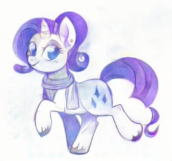 Size: 544x512 | Tagged: safe, artist:lulubell, imported from derpibooru, rarity, pony, clothes, female, paintschainer, scarf, solo