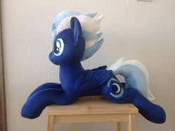 Size: 960x720 | Tagged: safe, artist:burgunzik, imported from derpibooru, night glider, pony, irl, photo, plushie, prone, solo, table