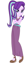Size: 1280x2829 | Tagged: safe, artist:imperfectxiii, artist:sunsetshimmer333, edit, imported from derpibooru, vector edit, starlight glimmer, equestria girls, clothes, cosplay, costume, crossover, disney, female, hercules, megara, simple background, sleeveless, smiling, solo, transparent background, vector