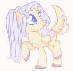 Size: 810x792 | Tagged: safe, artist:lullabyprince, deleted from derpibooru, imported from derpibooru, oc, oc only, oc:foxi, fox pony, pony, base used, female, fox tail, mare, raised hoof, simple background, solo