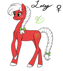 Size: 800x900 | Tagged: safe, artist:pampoke, imported from derpibooru, oc, oc only, oc:lacey rose, earth pony, pony, bow, braid, braided tail, female, hair bow, mare, offspring, parent:big macintosh, parent:fluttershy, parents:fluttermac, simple background, solo, tail bow, transparent background