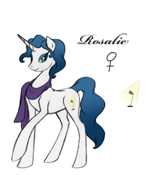 Size: 1800x2100 | Tagged: safe, artist:pampoke, imported from derpibooru, oc, oc only, oc:rosalie, pony, unicorn, clothes, female, mare, offspring, parent:fancypants, parent:rarity, parents:raripants, scarf, simple background, solo, transparent background